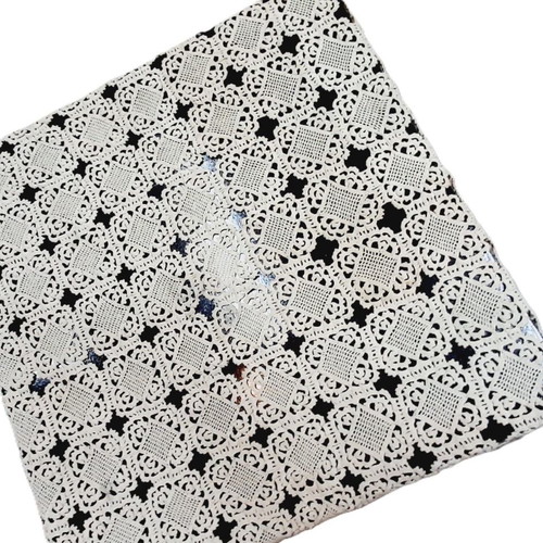 Vintage Hand-Crocheted Tablecloth White Square Motifs 77×72 cm Like New