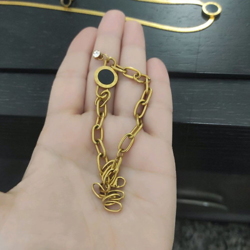 Steel jewelry set gold plated size 16 with box
