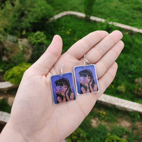 Tomie Anime Handmade Earrings with Silver Clasp