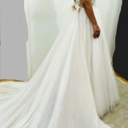 Wedding dress handmade used, white, size S / 36 / 8