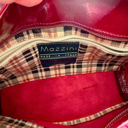 Mazzini shoulder bag used, red patent leather