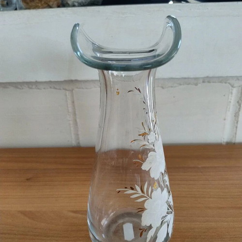 Vintage glass vase handpainted, like new