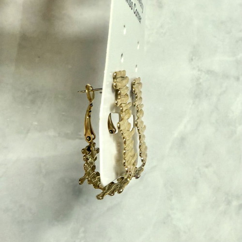 Diamond Jools gold stainless steel coral earrings