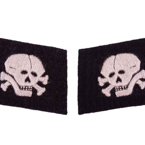 WW2 German SS Uniform Insignia Replica with Soldier Rank and Two Skulls New