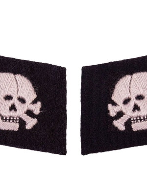 WW2 German SS Uniform Insignia Replica with Soldier Rank and Two Skulls New