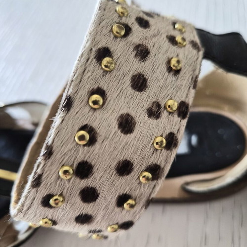 Pepe Jeans sandals size 37 used with pony skin and studs