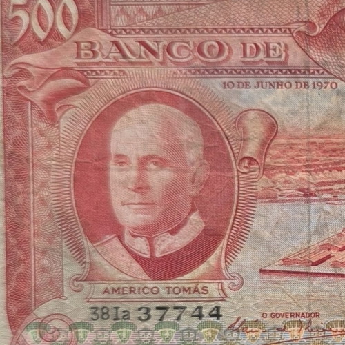 500 Escudos 1970 banknote Portuguese Angola used