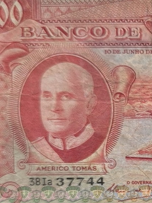 500 Escudos 1970 banknote Portuguese Angola used