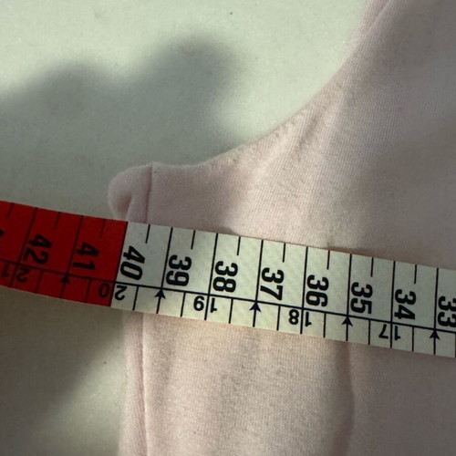 Pink top with pearls and crystals neckline, like new, M/L