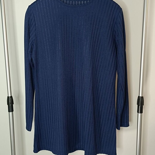 Ribbed Top Long Sleeve Blue Blouse Like New