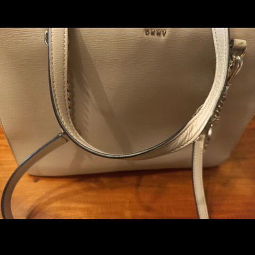 DKNY shoulder bag used, gray saffiano leather