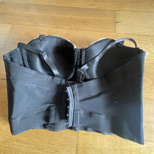 Bustier with pearls size M black and white like new