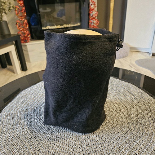 Fleece neck warmer new, black, adjustable unisex