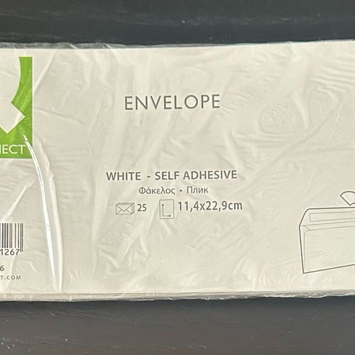 Envelopes new, 7 packs of 25 pcs, sizes 11.4x22.9 and 11.4x16.2 cm