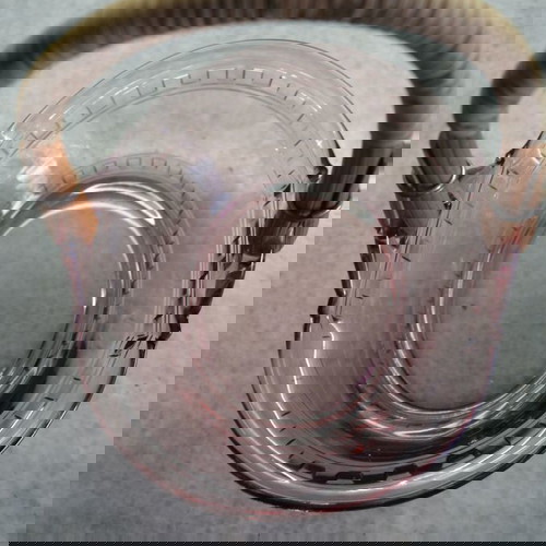 Μπολ vintage μεταχειρισμένο με πλεκτό χερούλι ψάθας art deco