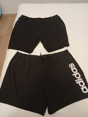 Two black sports shorts, 4XL, one Adidas