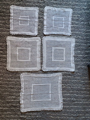 Crochet doilies set of 5 new
