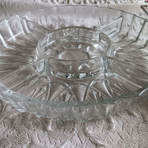 Glass serving platter for nuts like new