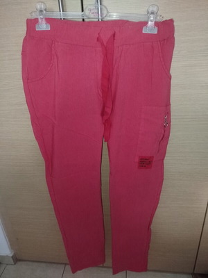 Elastic Pants Italy one size like new, red viscose fabric