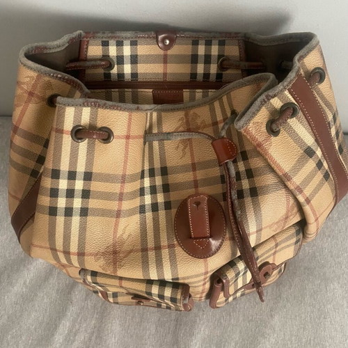 Burberry vintage backpack used, beige and brown