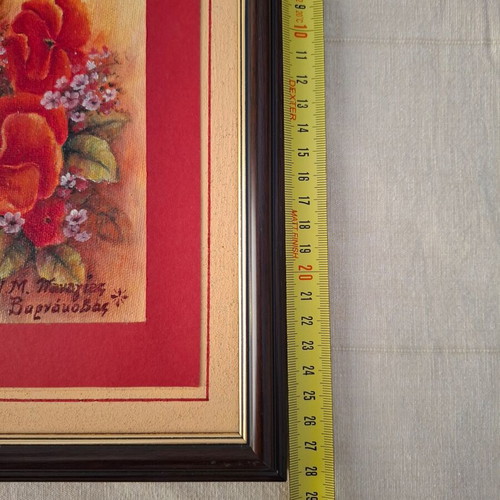 Canvas painting like new with bouquet of flowers