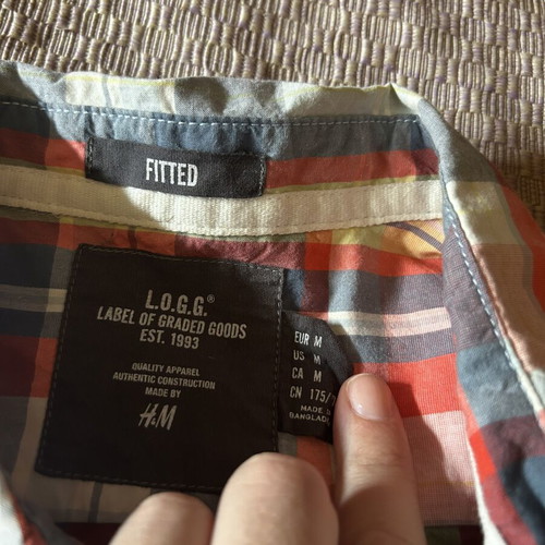 H&M men's cotton short-sleeve shirts size M like new, multicolor