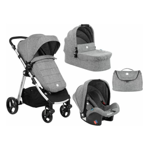 Kikka Boo Ugo stroller 3 in 1 used, dark grey melange
