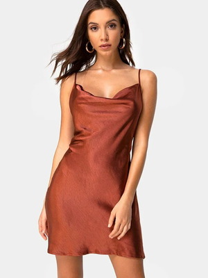 Motel mini lingerie dress like new, brown and orange