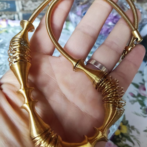 Spiral Collar Necklace used, stainless steel 316L with 18K gold plating