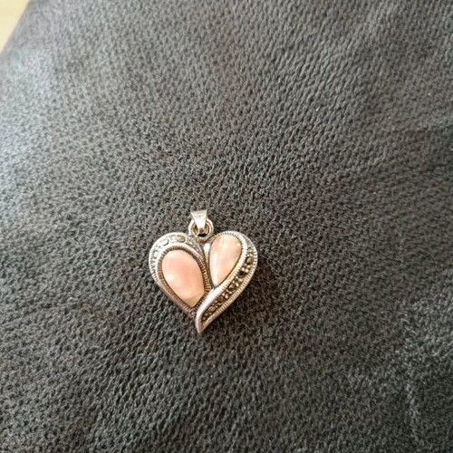 Heart pendant used, 925 silver, missing one stone