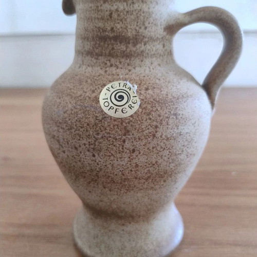 Ceramic jug Petra Topferei brown shade, like new