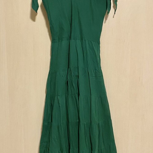 Kashish Maxi Cotton Dress new, green with adjustable straps