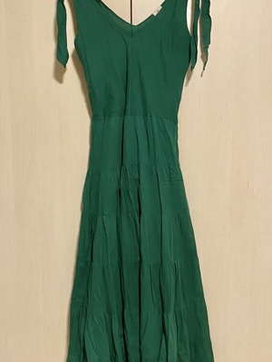 Kashish Maxi Cotton Dress new, green with adjustable straps
