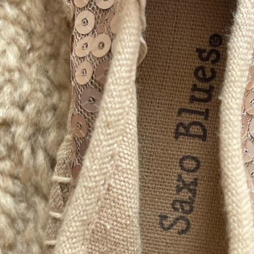 Saxo Blues girls' espadrilles size 28 with sequins like new, beige