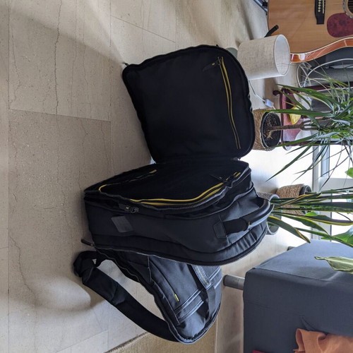 Mandarina Duck men's backpack used, black color