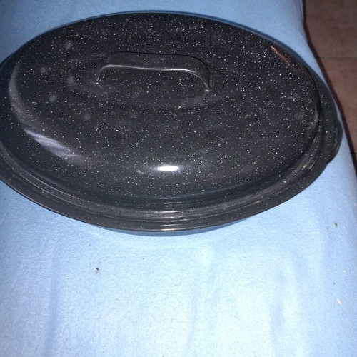 Small new black roasting pan