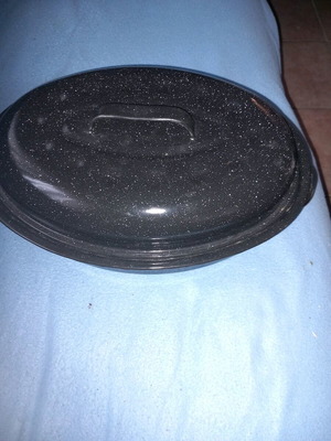 Small new black roasting pan