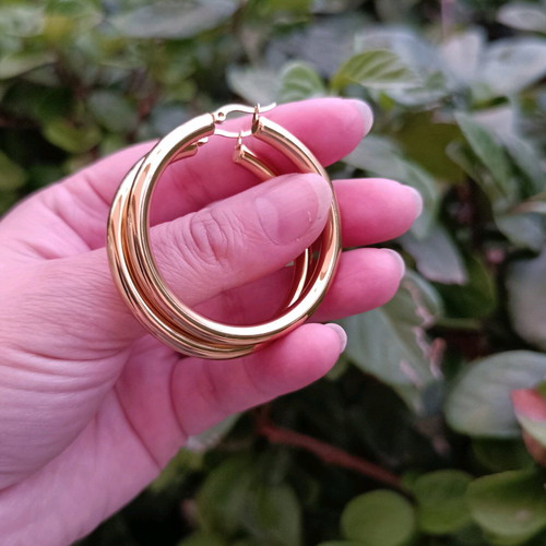 Gold Stainless Steel Hoop Earrings new