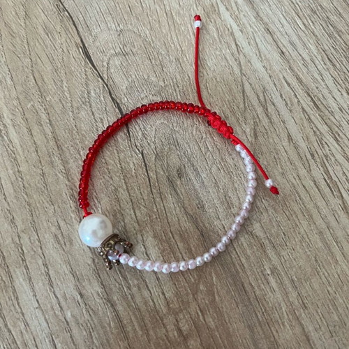Handmade Martaki with Crown like new, white and red