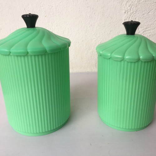 Biodrak containers unused, crystallized plastic, 1L and 740ml