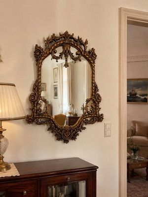 Vintage carved mirror used, 60 years old, baroque decoration
