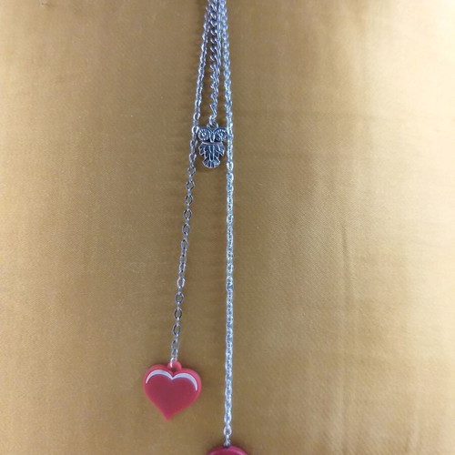 Single earring new with hoop and long chain, of wisdom, peace and love