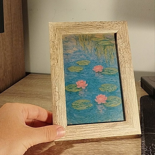 Monet Water Lilies Fine Art Print 10x15 with Wooden Frame new