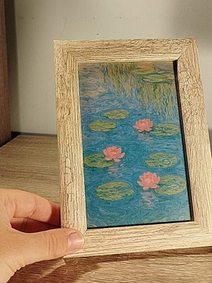 Καδράκι Monet Νούφαρα Fine Art Print 10x15 με ξύλινη κορνίζα καινούργιο