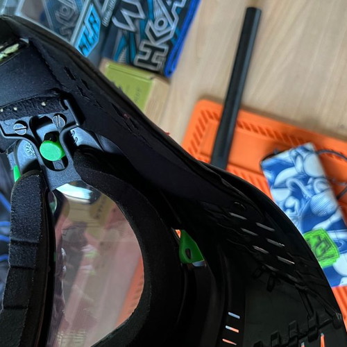Paintball Mask HK Army KLR Speedball used with foam replacements and 2nd Blue Mirror lens