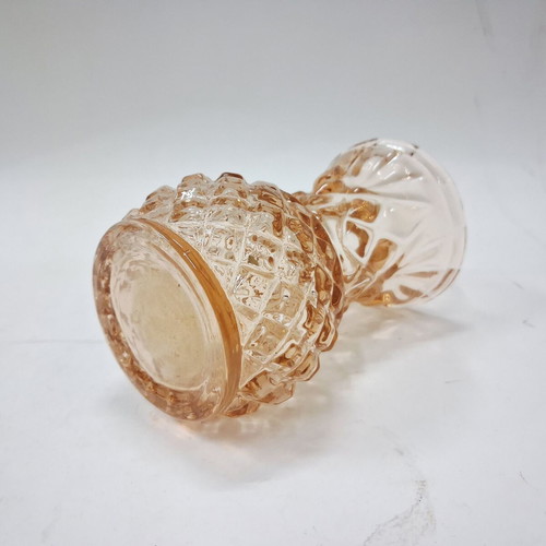 Vintage embossed glass vase 10 cm like new, amber tone