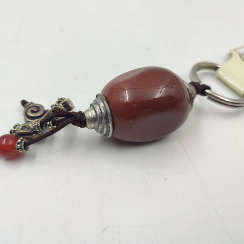 Cancer Zodiac Keychain with Carnelian Gemstone and Charms new