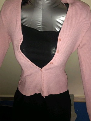 Ζακετάκι ροζ μεταχειρισμένο Zara ελαστικό στενή γραμμή