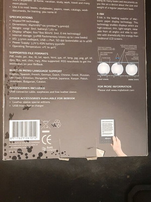 Bebook ereader electronic reader with eInk and ePaper