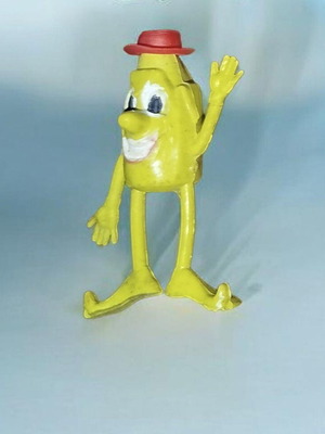 Vintage Pencil Topper μεταχειρισμένο Hong Kong Munch Bunch Mr Banana με κόκκινο καπέλο